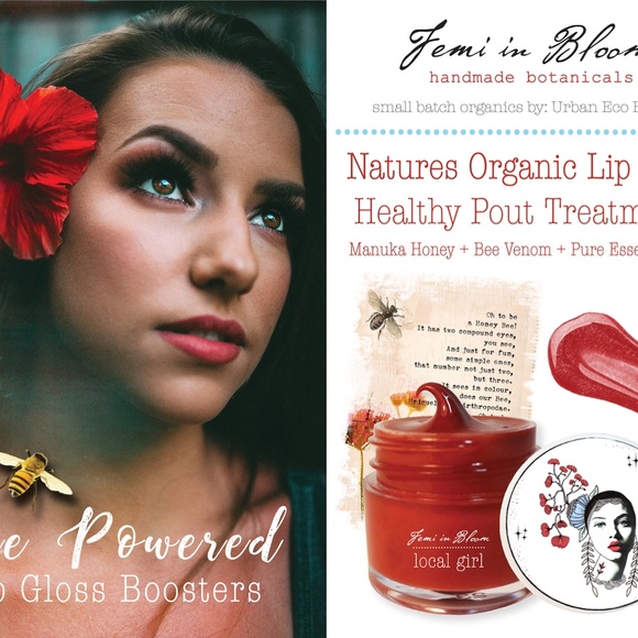 Red Shimmer Tint Organic Lip Gloss Plumper Treatment - Picture 2 of 15